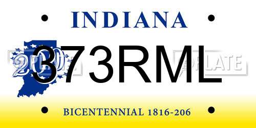 373RML Indiana License Plate