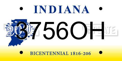 3756OH Indiana License Plate