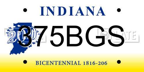 375BGS Indiana License Plate
