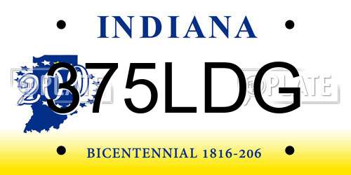 375LDG Indiana License Plate