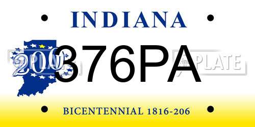 376PA Indiana License Plate