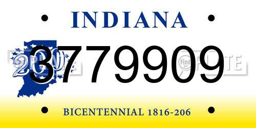 3779909 Indiana License Plate