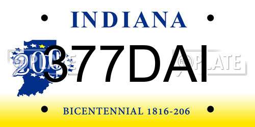 377DAI Indiana License Plate