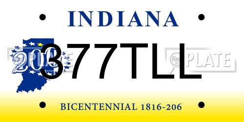377TLL Indiana License Plate