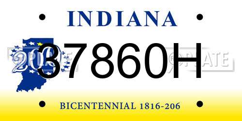 37860H Indiana License Plate