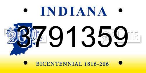 3791359 Indiana License Plate