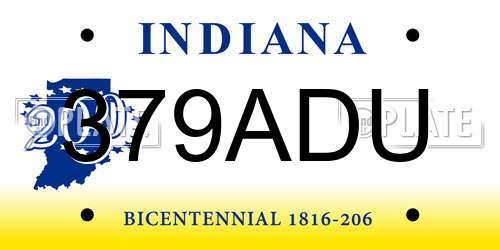 379ADU Indiana License Plate