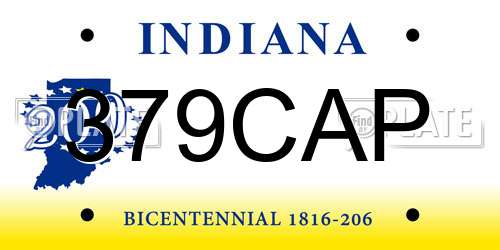 379CAP Indiana License Plate