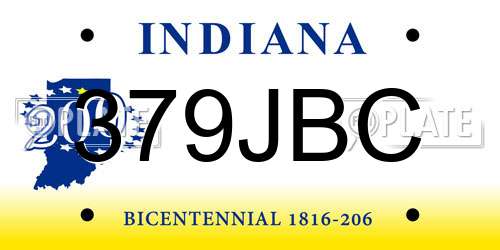379JBC Indiana License Plate