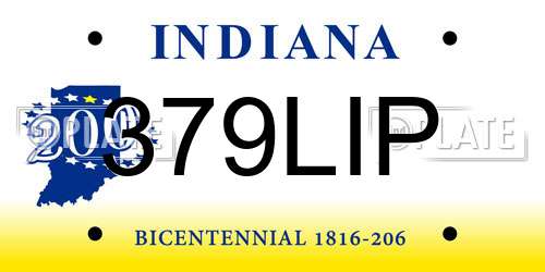 379LIP Indiana License Plate