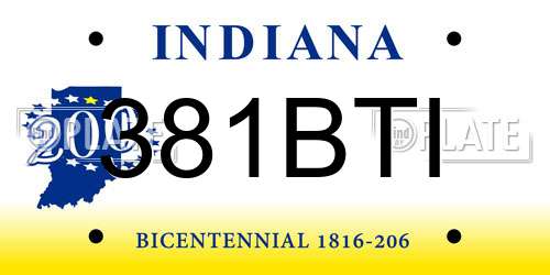 381BTI Indiana License Plate