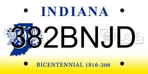 382BNJD Indiana License Plate
