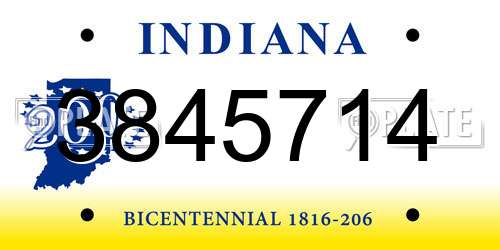 3845714 Indiana License Plate
