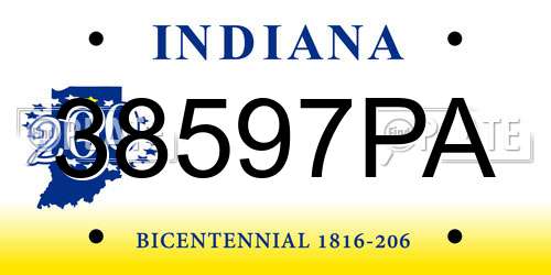38597PA Indiana License Plate