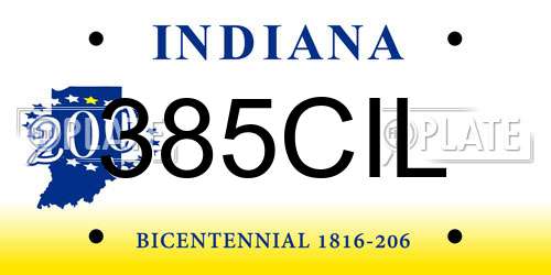 385CIL Indiana License Plate