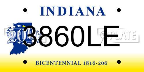 3860LE Indiana License Plate