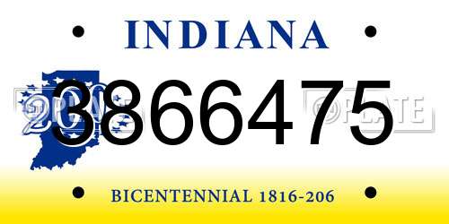 3866475 Indiana License Plate