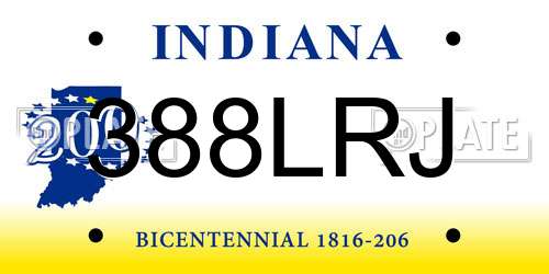 388LRJ Indiana License Plate
