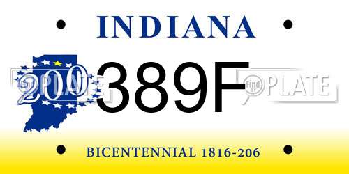 389F Indiana License Plate