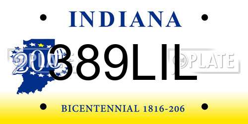 389LIL Indiana License Plate