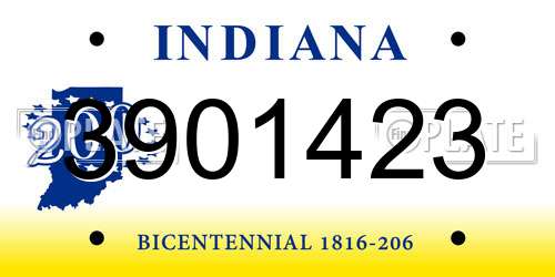 3901423 Indiana License Plate
