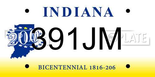 391JM Indiana License Plate