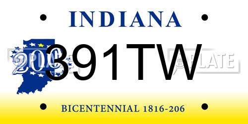 391TW Indiana License Plate