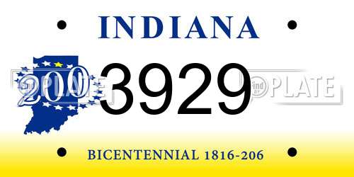 3929 Indiana License Plate