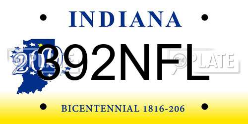 392NFL Indiana License Plate