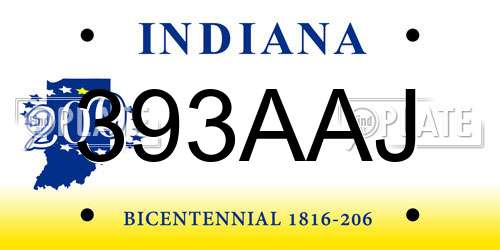 393AAJ Indiana License Plate