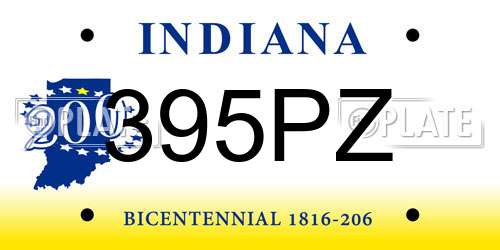 395PZ Indiana License Plate