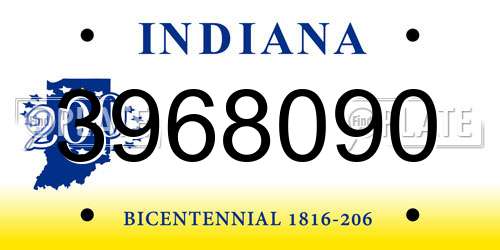 3968090 Indiana License Plate