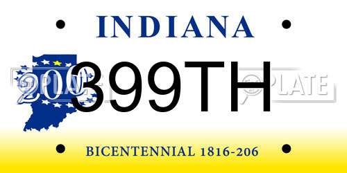 399TH Indiana License Plate