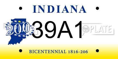 39A1 Indiana License Plate