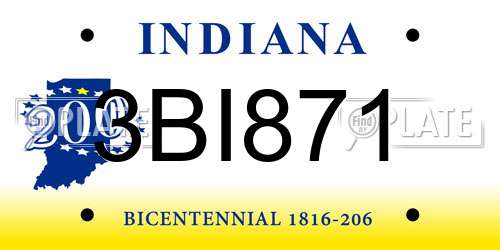 3BI871 Indiana License Plate