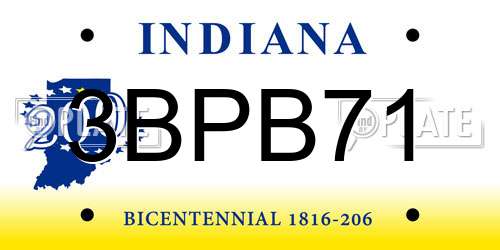 3BPB71 Indiana License Plate