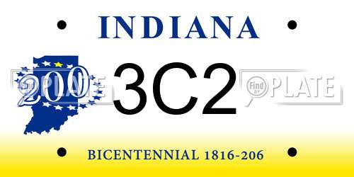 3C2 Indiana License Plate