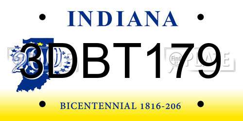 3DBT179 Indiana License Plate