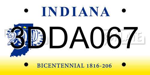 3DDA067 Indiana License Plate