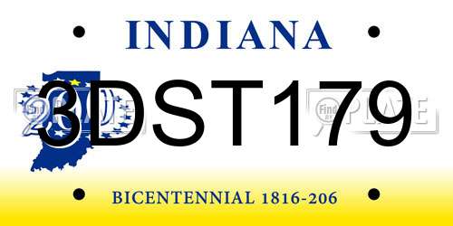 3DST179 Indiana License Plate