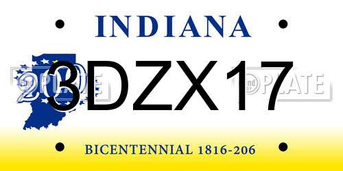 3DZX17 Indiana License Plate