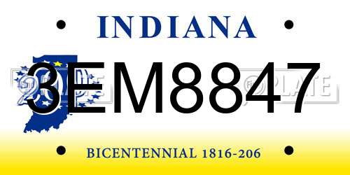 3EM8847 Indiana License Plate