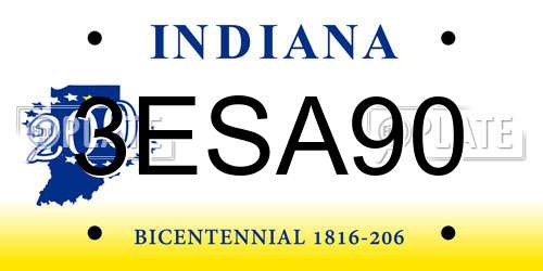 3ESA90 Indiana License Plate