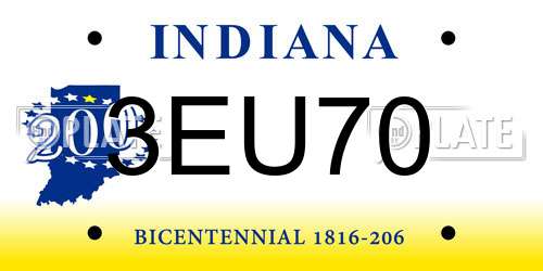 3EU70 Indiana License Plate