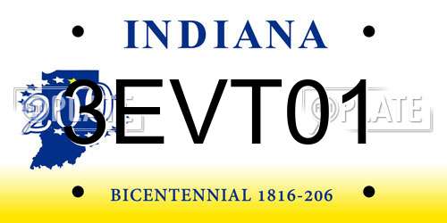 3EVT01 Indiana License Plate