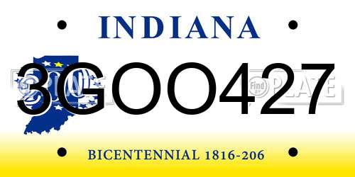 3GOO427 Indiana License Plate