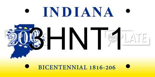 3HNT1 Indiana License Plate