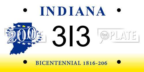 3I3 Indiana License Plate