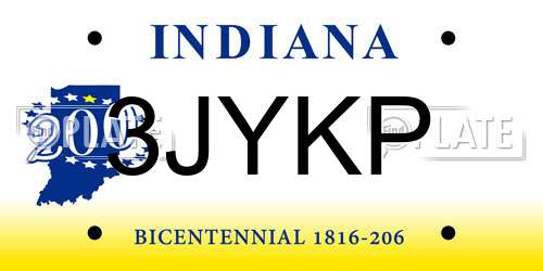 3JYKP Indiana License Plate