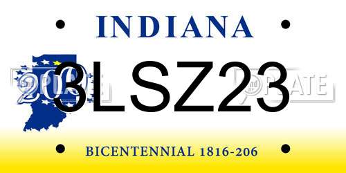 3LSZ23 Indiana License Plate